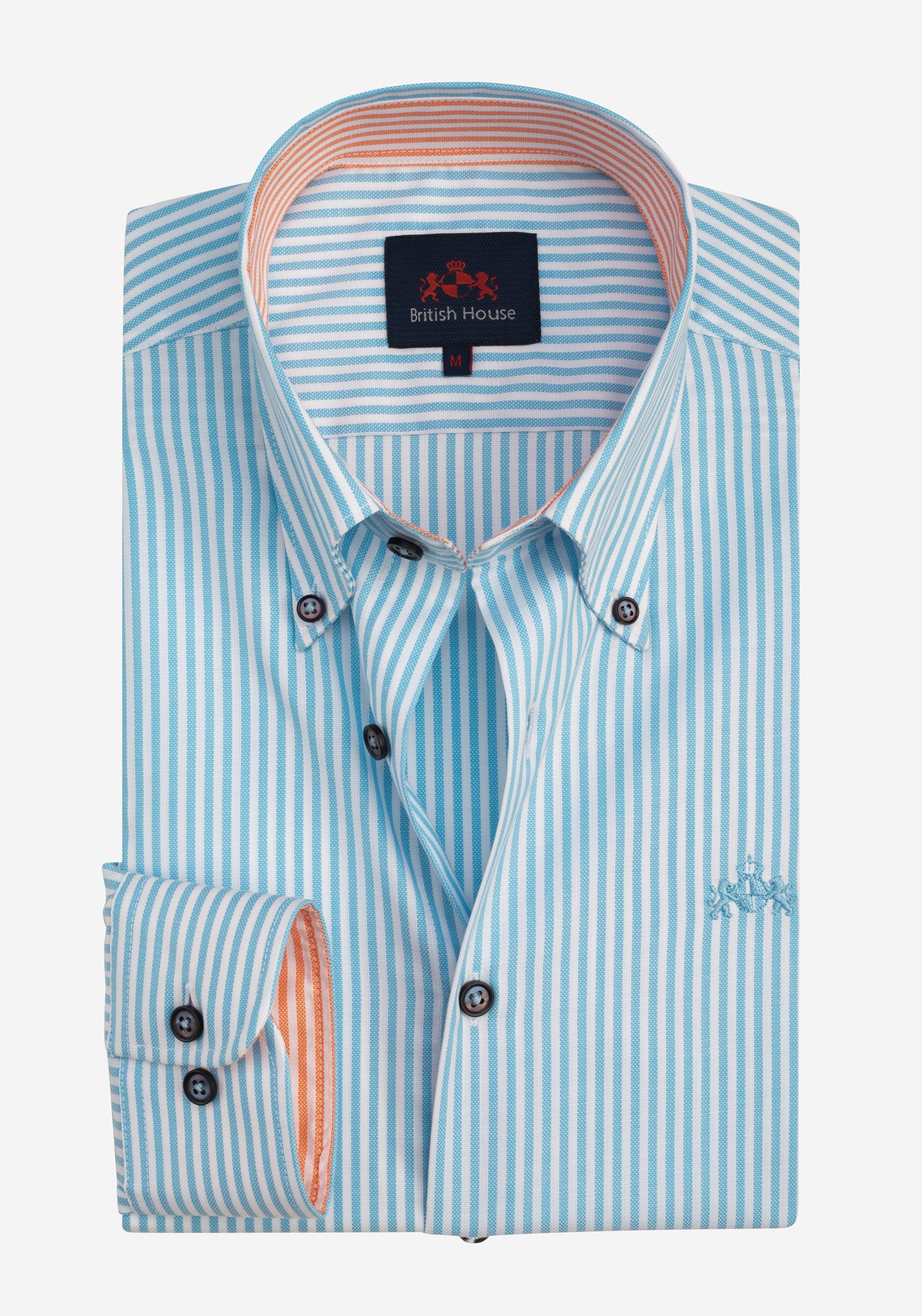 Light Pastel Blue Stripe Two-Ply Oxford Shirt