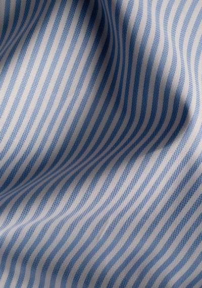 Capri Blue Stripe Washed Two-Ply Oxford Shirt