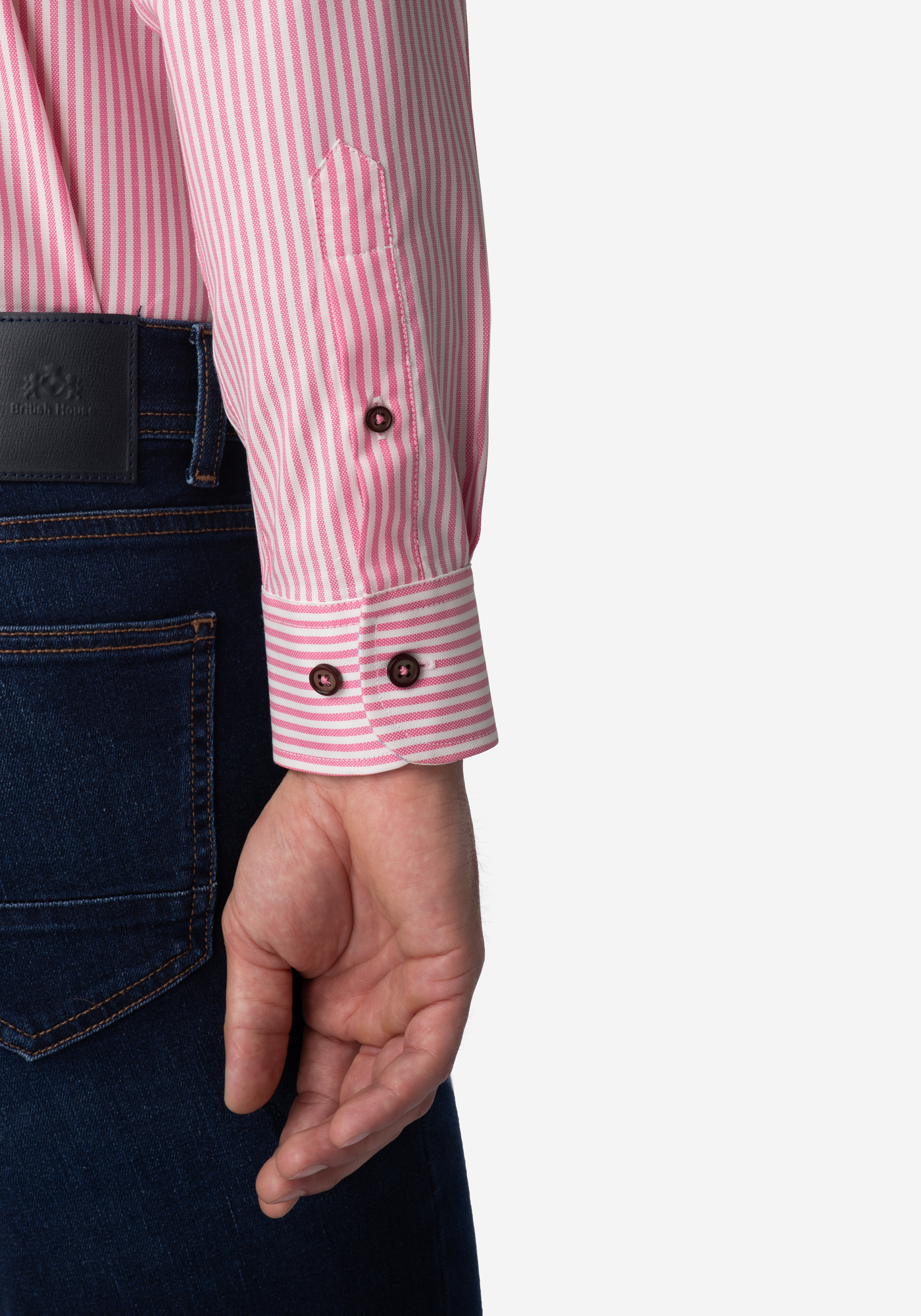 French Pink Stripe Two-Ply Oxford Shirt