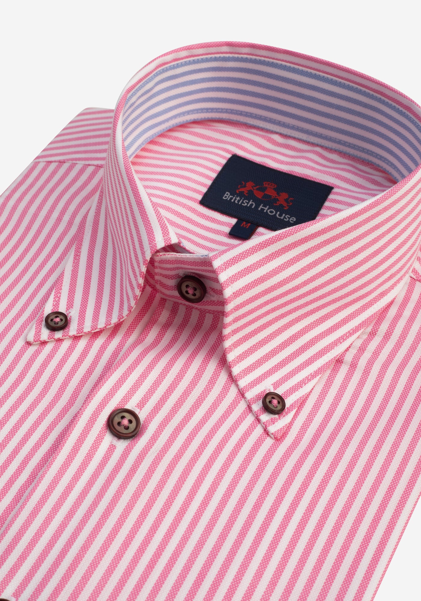 French Pink Stripe Two-Ply Oxford Shirt