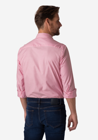 French Pink Stripe Two-Ply Oxford Shirt