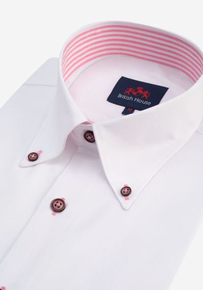 White Blush Pink Soft Oxford Shirt