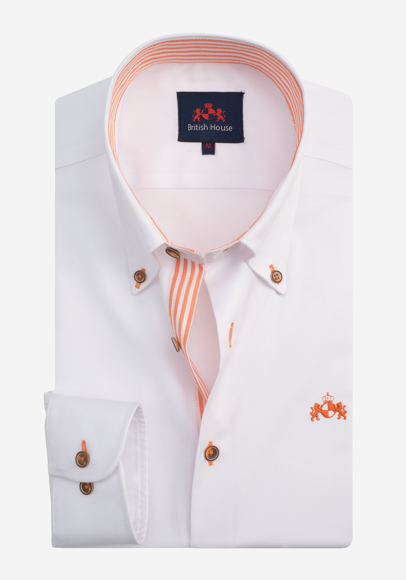 White Carrot Orange Soft Oxford Shirt