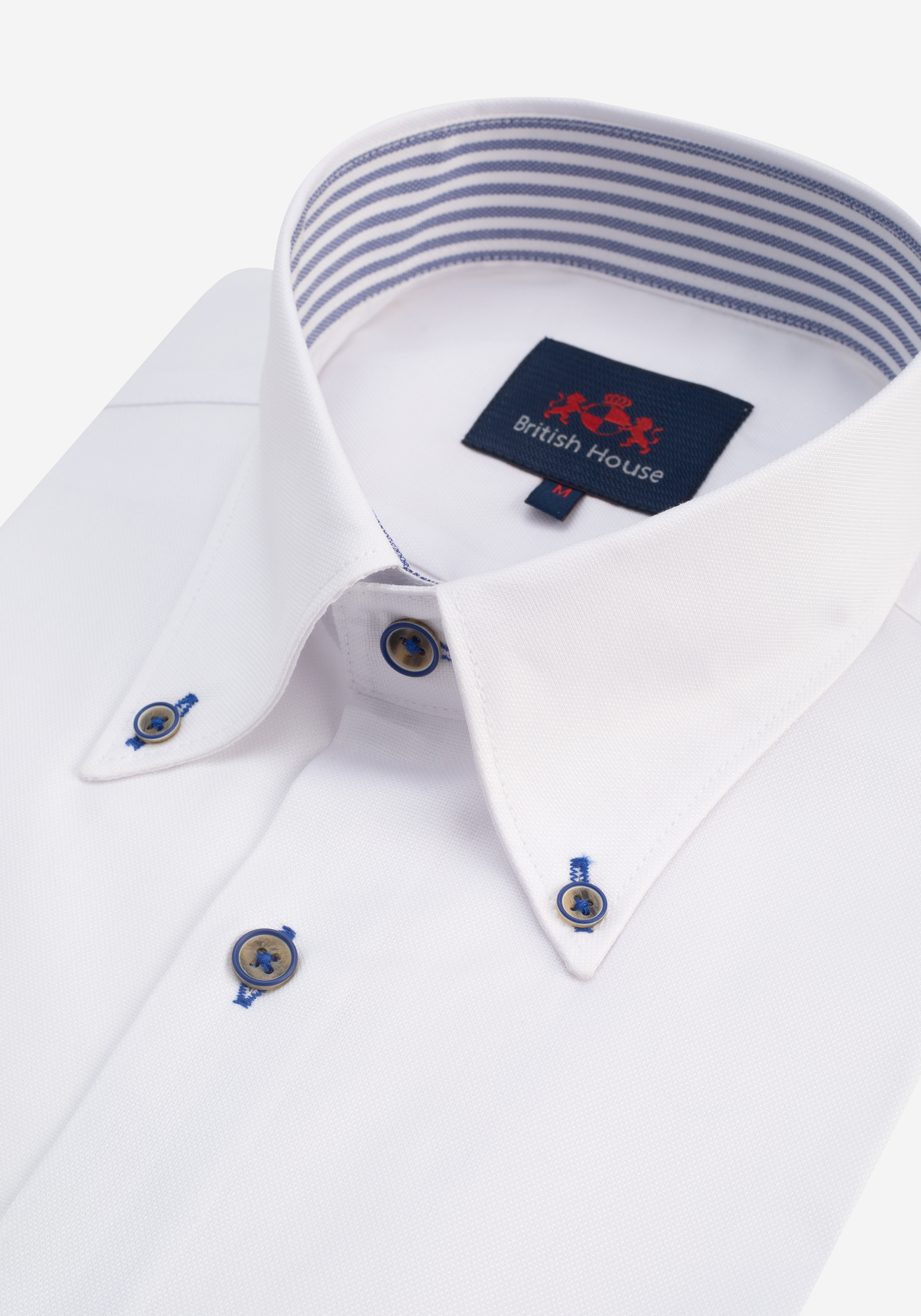 White Navy Soft Oxford Shirt