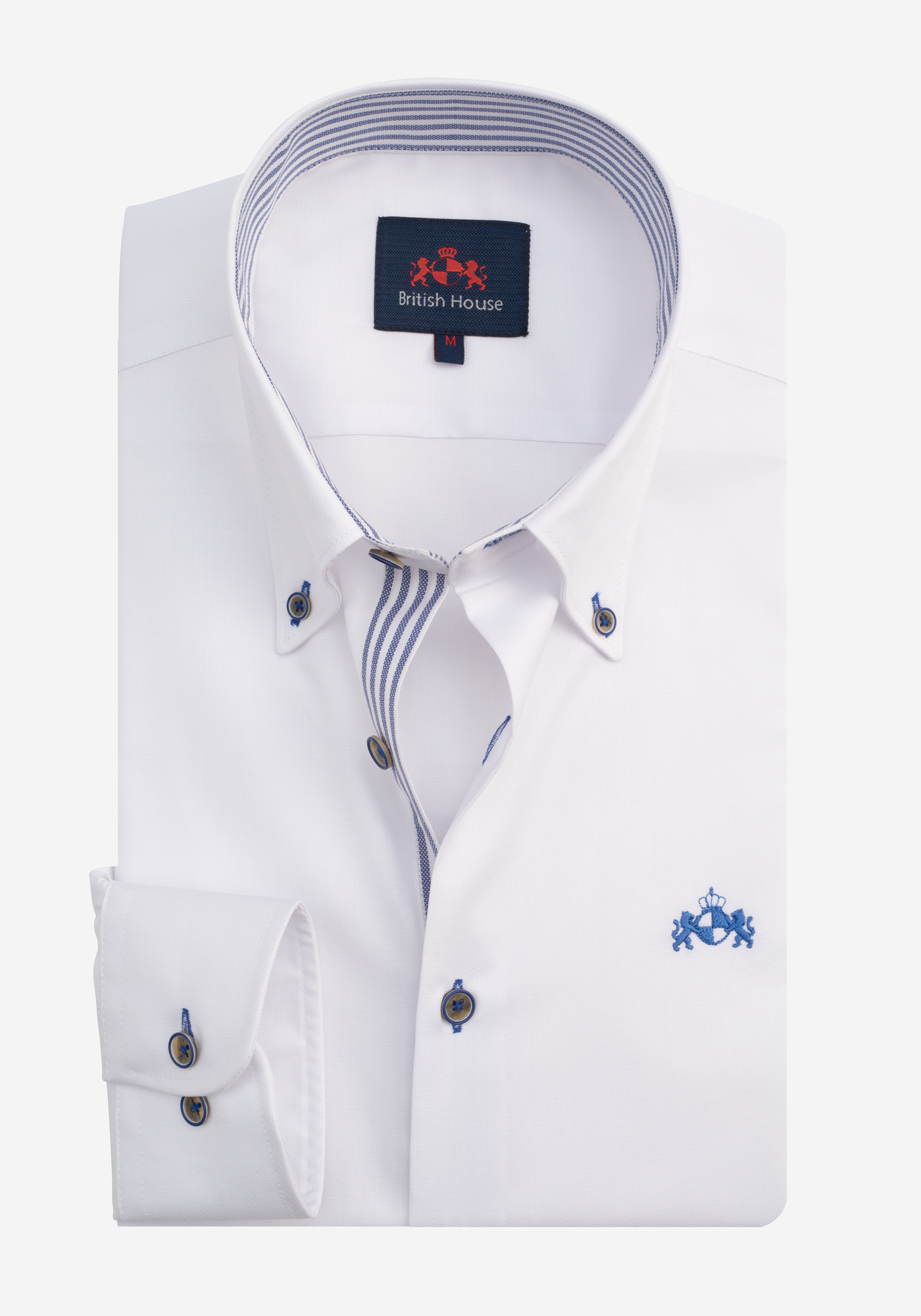 White Navy Soft Oxford Shirt