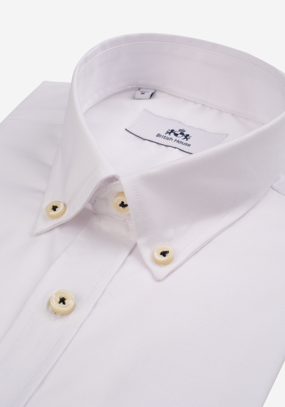 Vintage White Royal Oxford Shirt - Short Sleeve