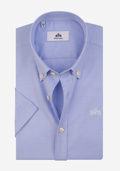 Dusk Blue Royal Oxford Shirt - Short Sleeve