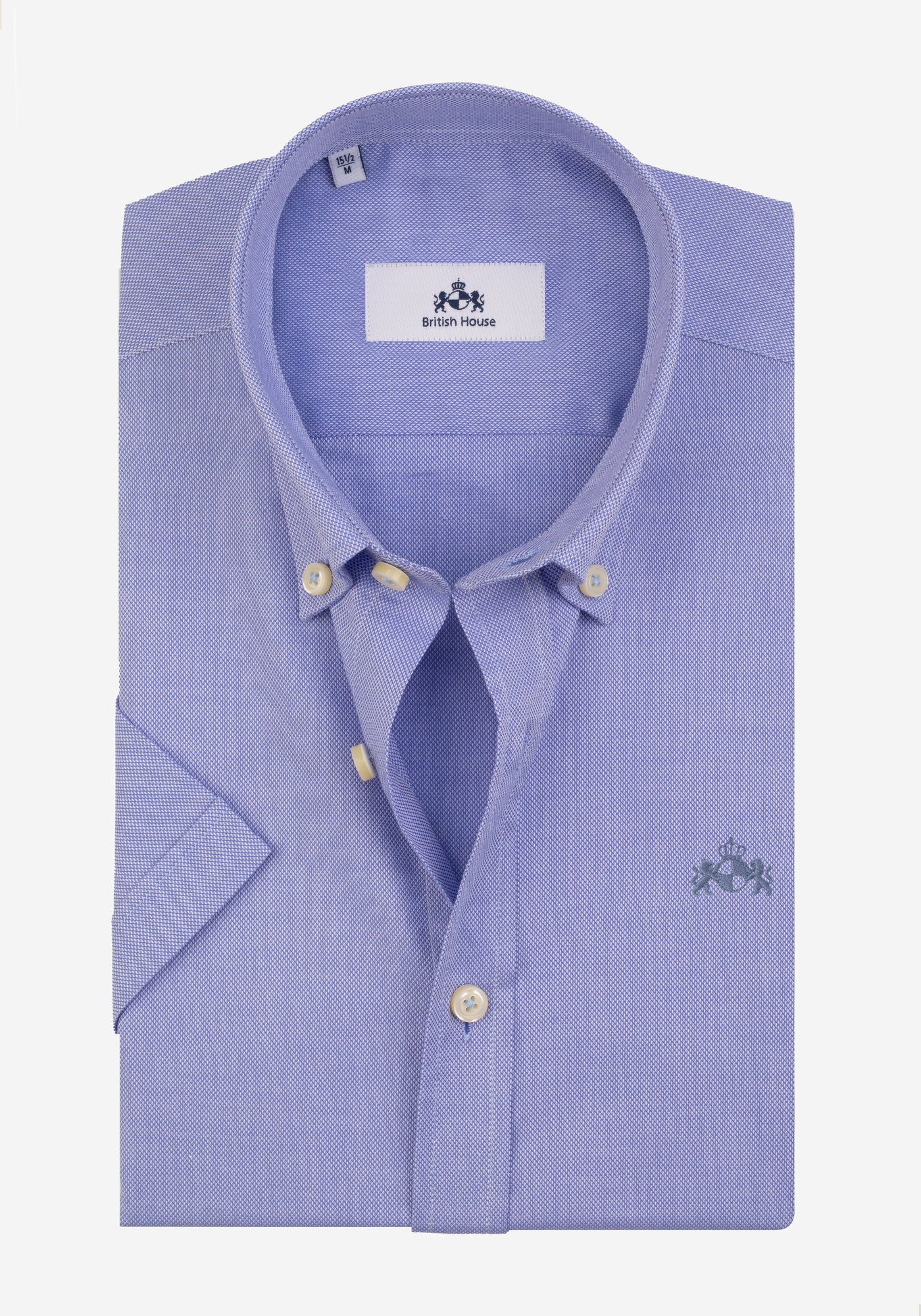 Dull Blue Royal Oxford Shirt - Short Sleeve