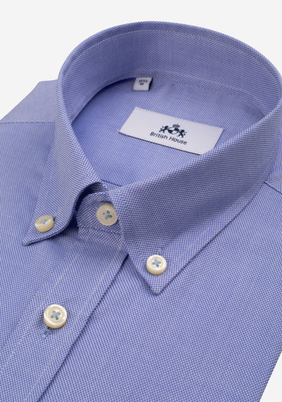 Dull Blue Royal Oxford Shirt - Short Sleeve