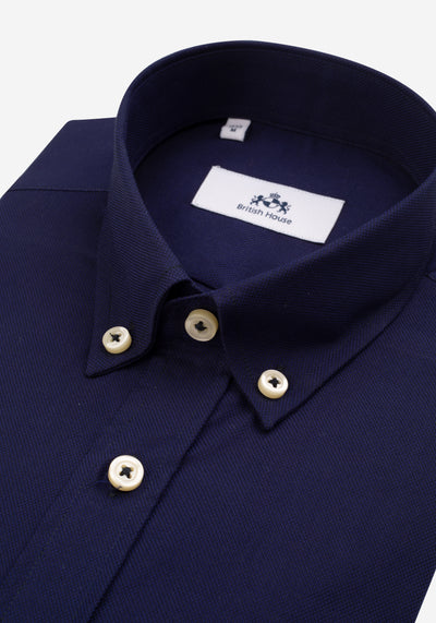Deep Navy Royal Oxford Shirt - Short Sleeve