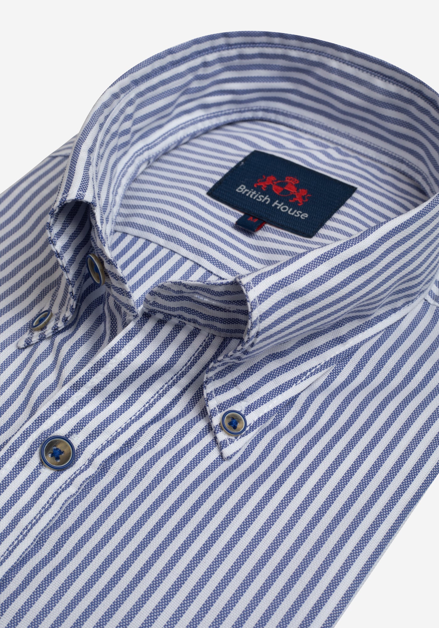 Royal Navy Stripe Washed Two-Ply Oxford Shirt