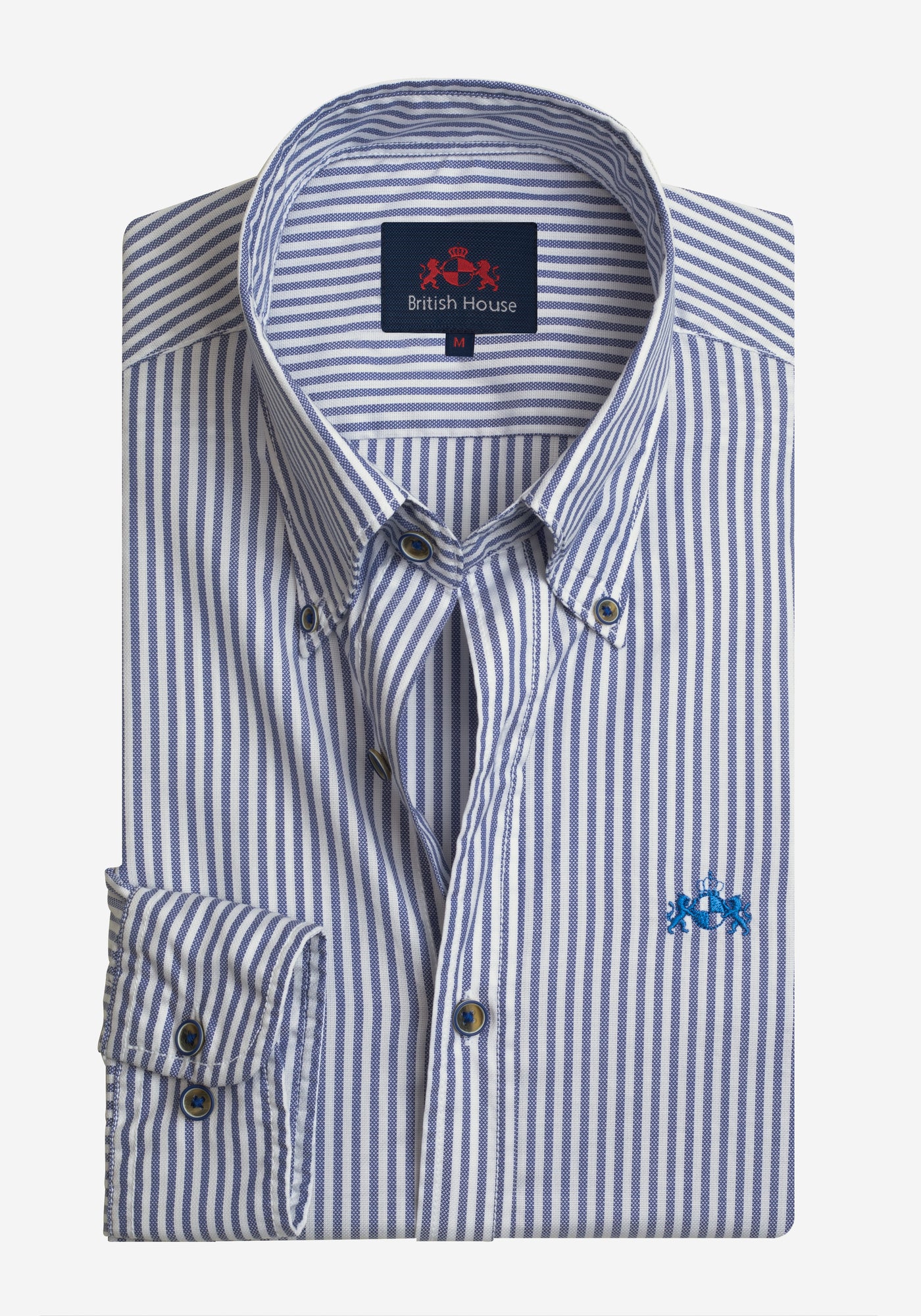 Royal Navy Stripe Washed Two-Ply Oxford Shirt