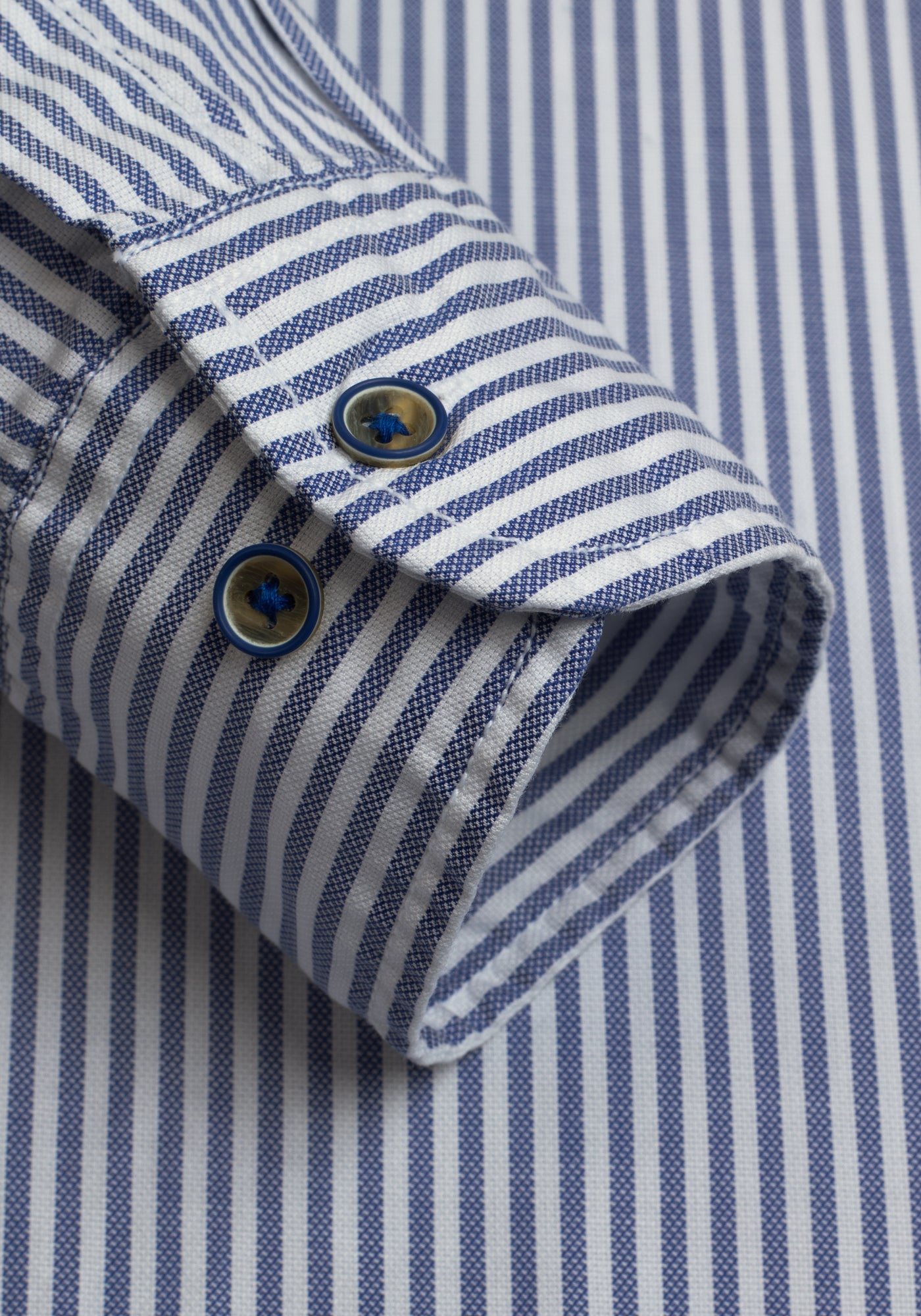 Royal Navy Stripe Washed Two-Ply Oxford Shirt