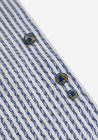 Royal Navy Stripe Washed Two-Ply Oxford Shirt