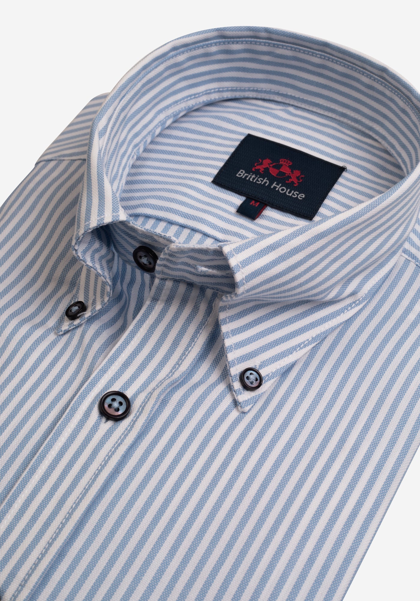 Capri Blue Stripe Washed Two-Ply Oxford Shirt