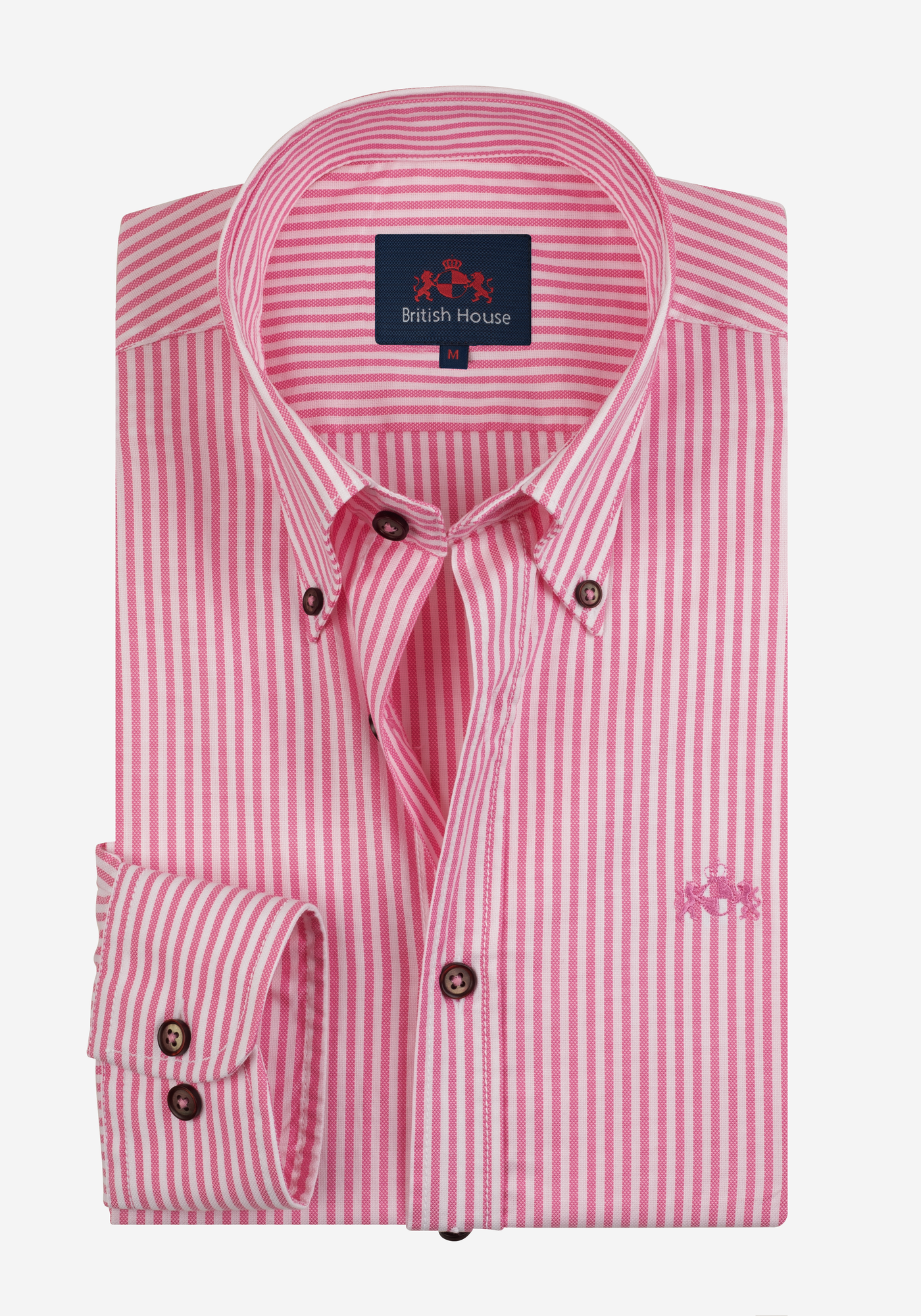 Velvet Pink Stripe Washed Two-Ply Oxford Shirt