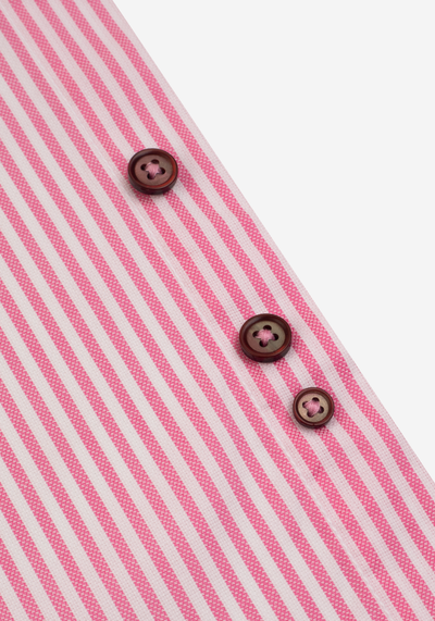 Velvet Pink Stripe Washed Two-Ply Oxford Shirt