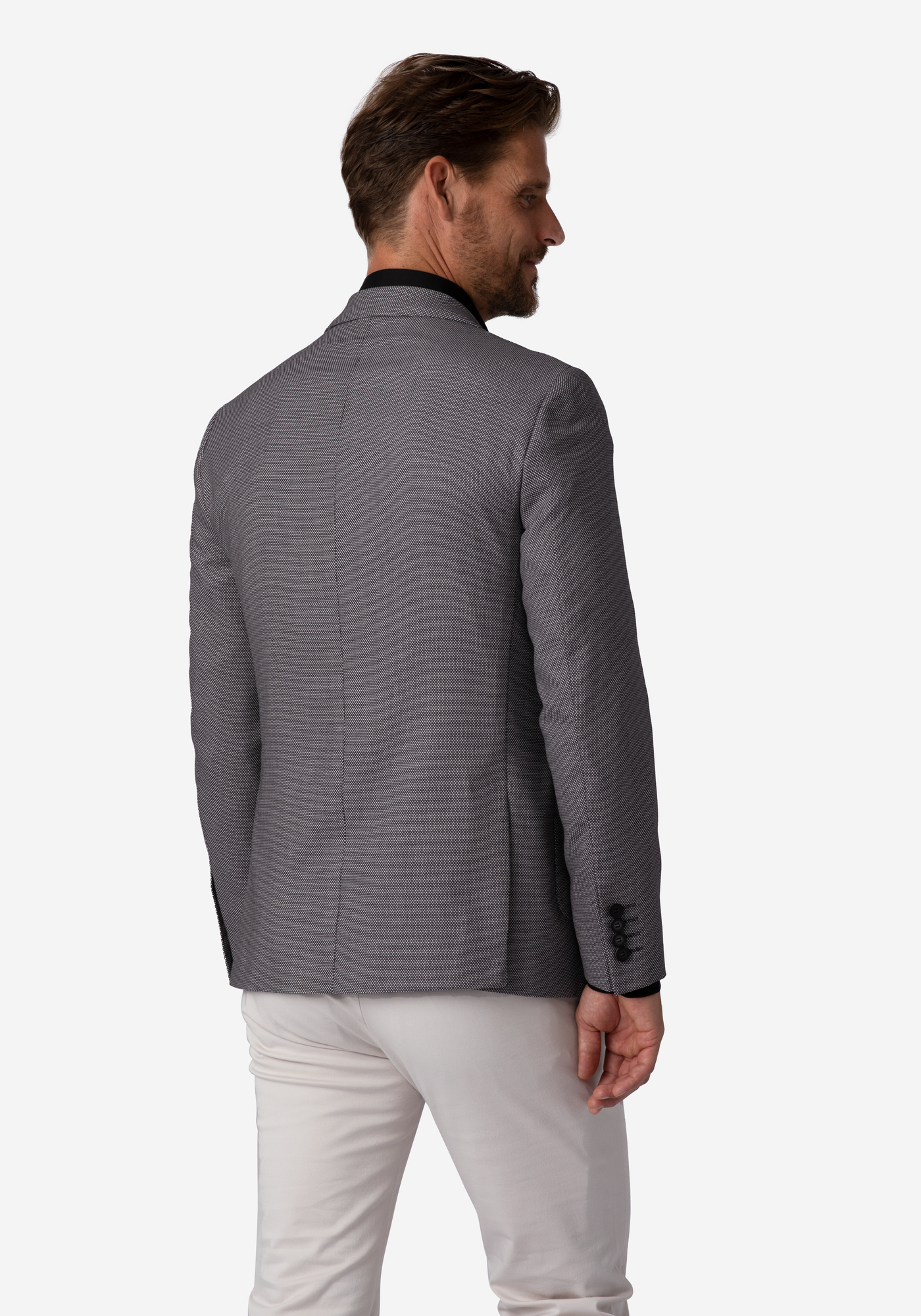Contemporary Fit Oslo Grey Dotted Blazer