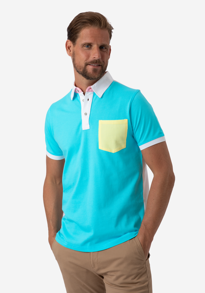 Aqua Blue Cotton Polo Shirt