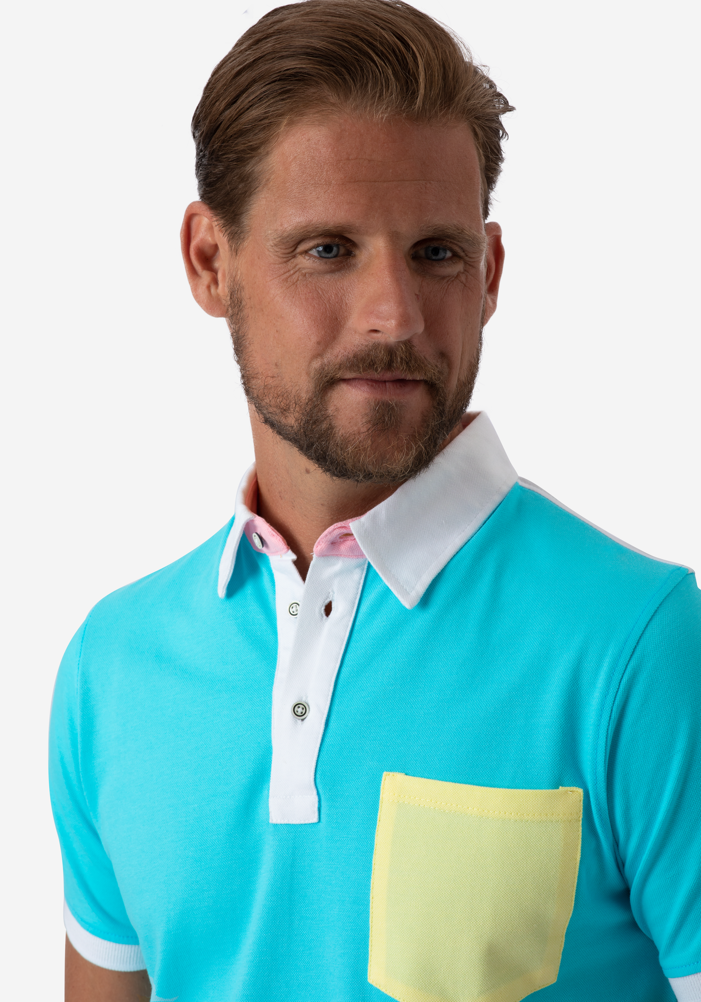 Aqua Blue Cotton Polo Shirt