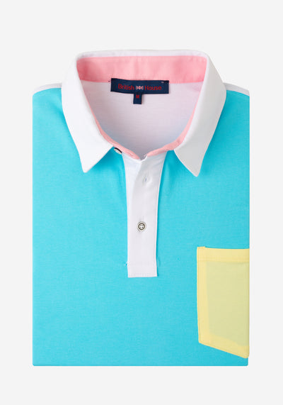 Aqua Blue Cotton Polo Shirt