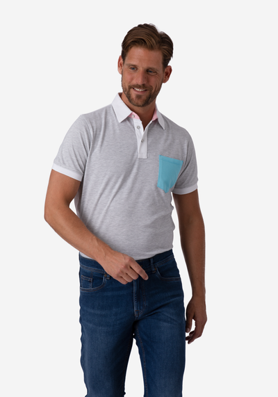 Matte Silver Cotton Polo Shirt