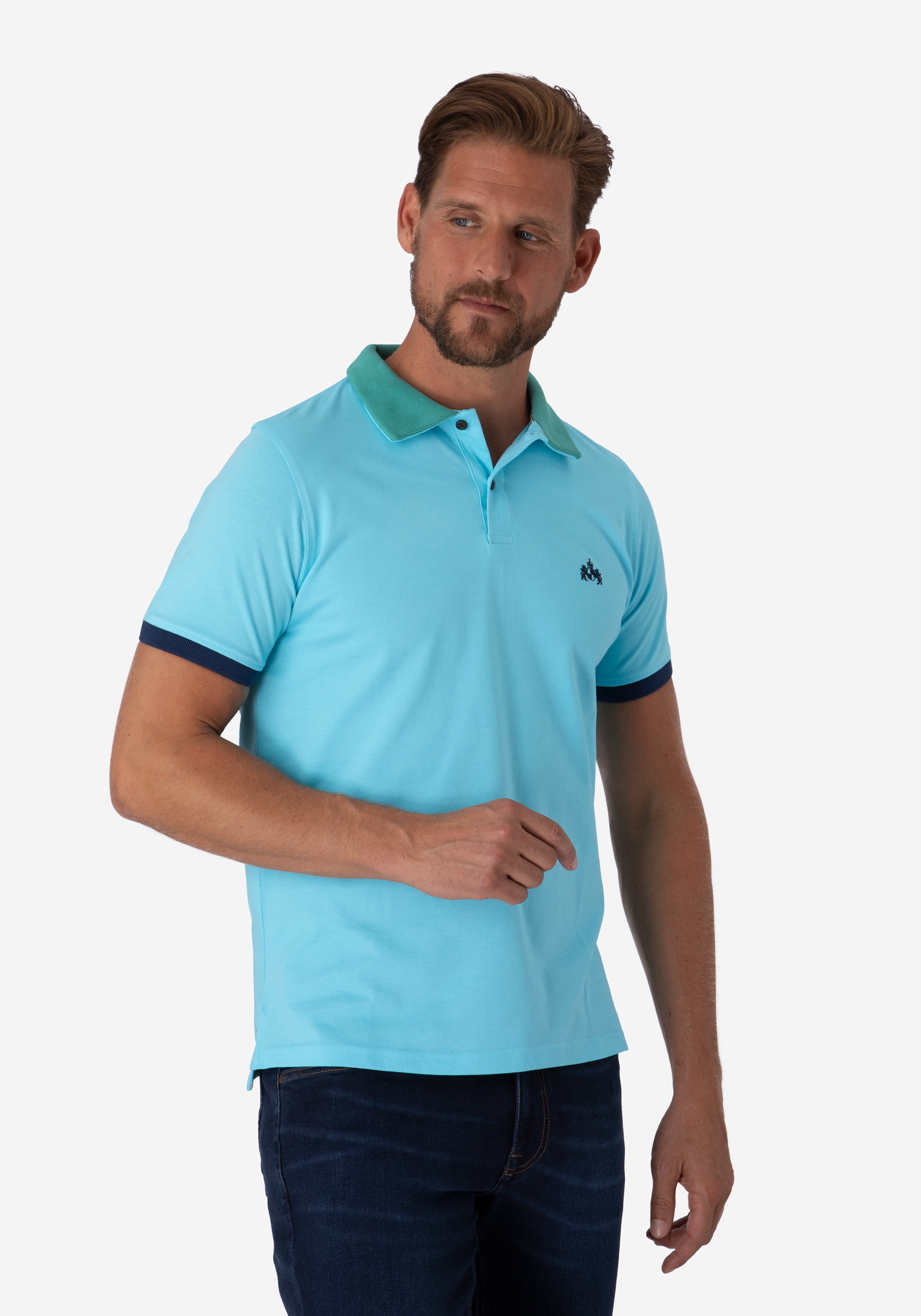 Baby Blue Cotton Lycra Polo Shirt