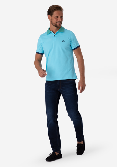 Baby Blue Cotton Lycra Polo Shirt