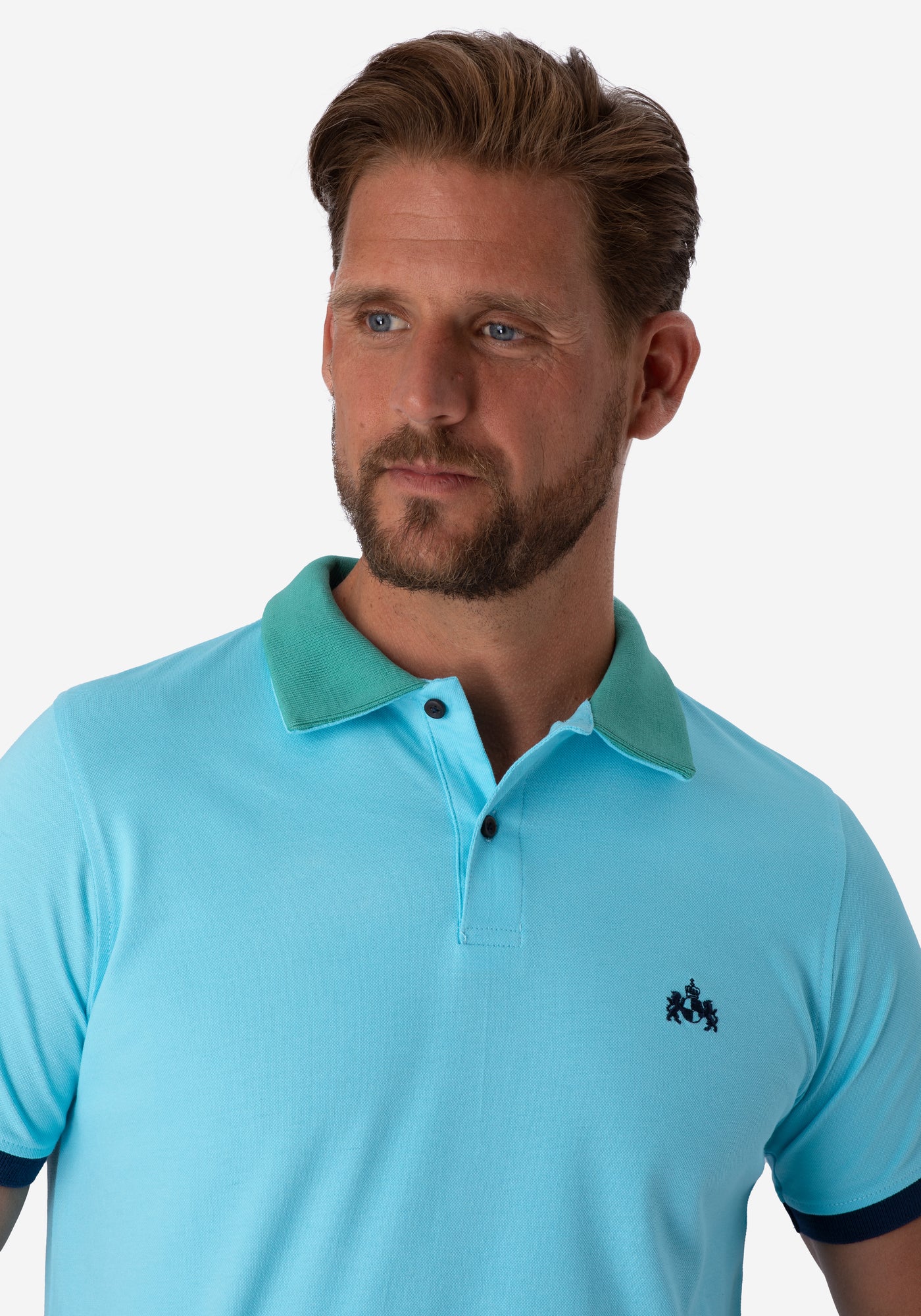 Baby Blue Cotton Lycra Polo Shirt