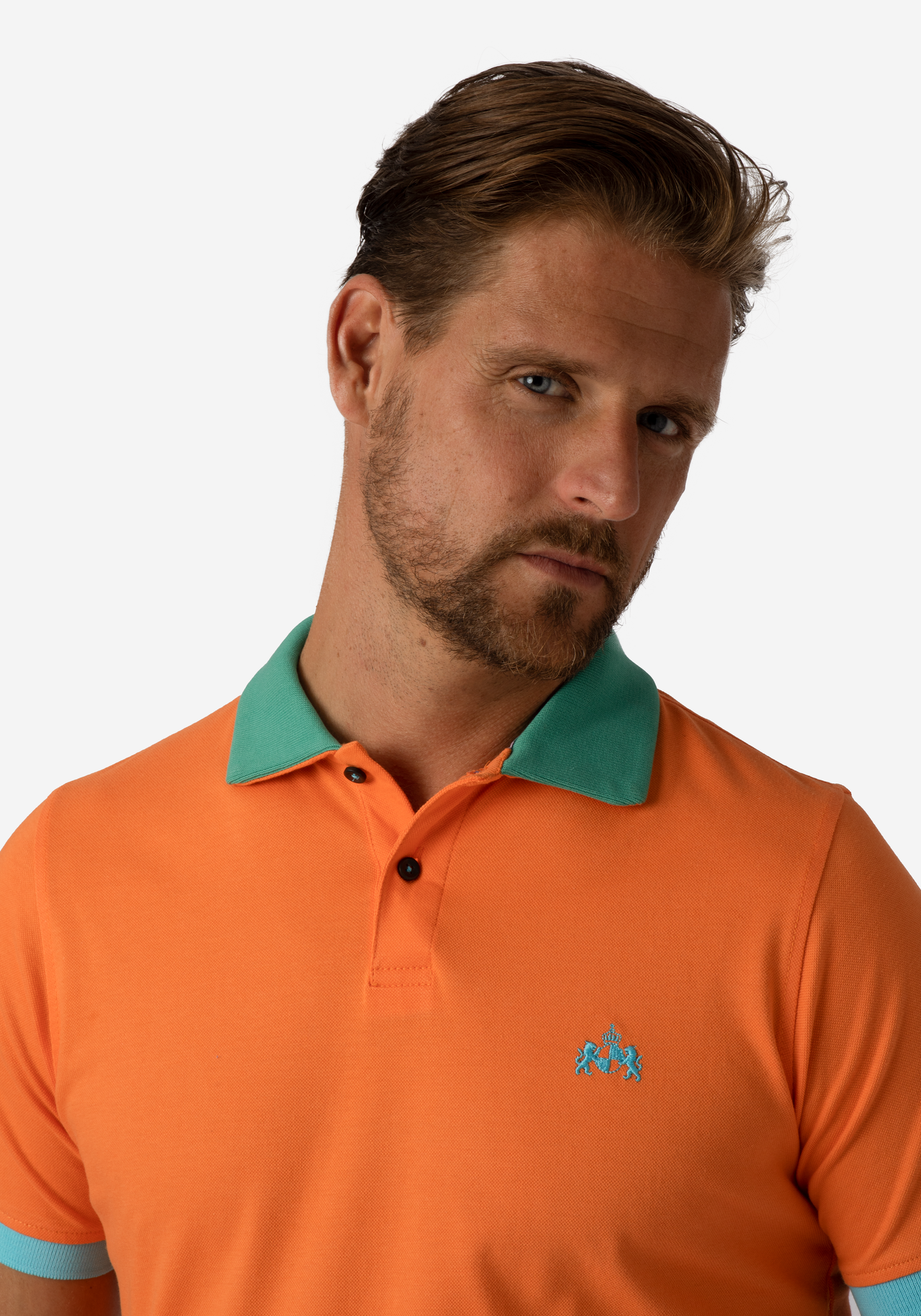 Blaze Orange Cotton Lycra Polo Shirt