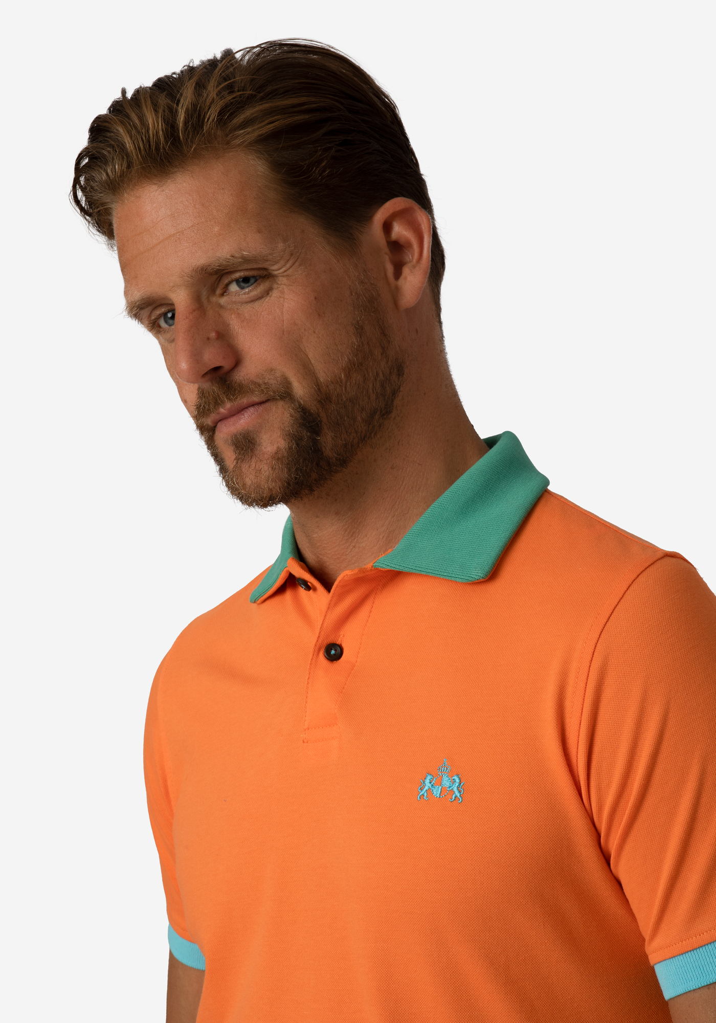 Blaze Orange Cotton Lycra Polo Shirt