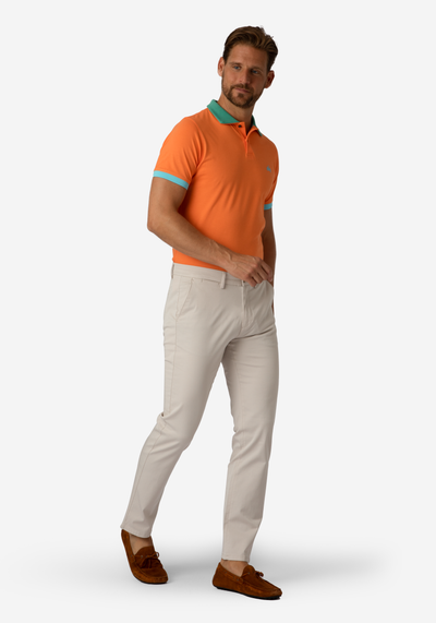 Blaze Orange Cotton Lycra Polo Shirt