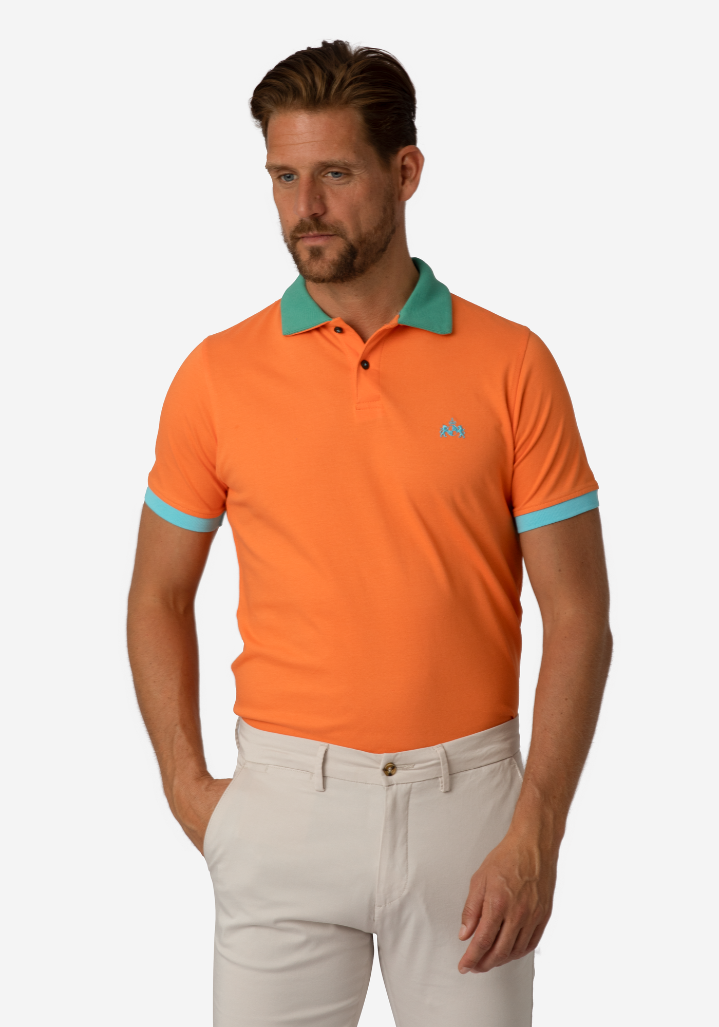 Blaze Orange Cotton Lycra Polo Shirt