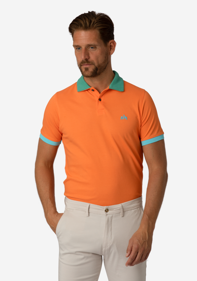 Blaze Orange Cotton Lycra Polo Shirt