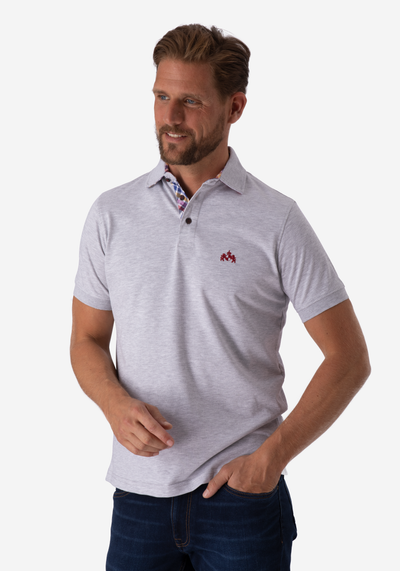 Metallic Grey Cotton Polo Shirt