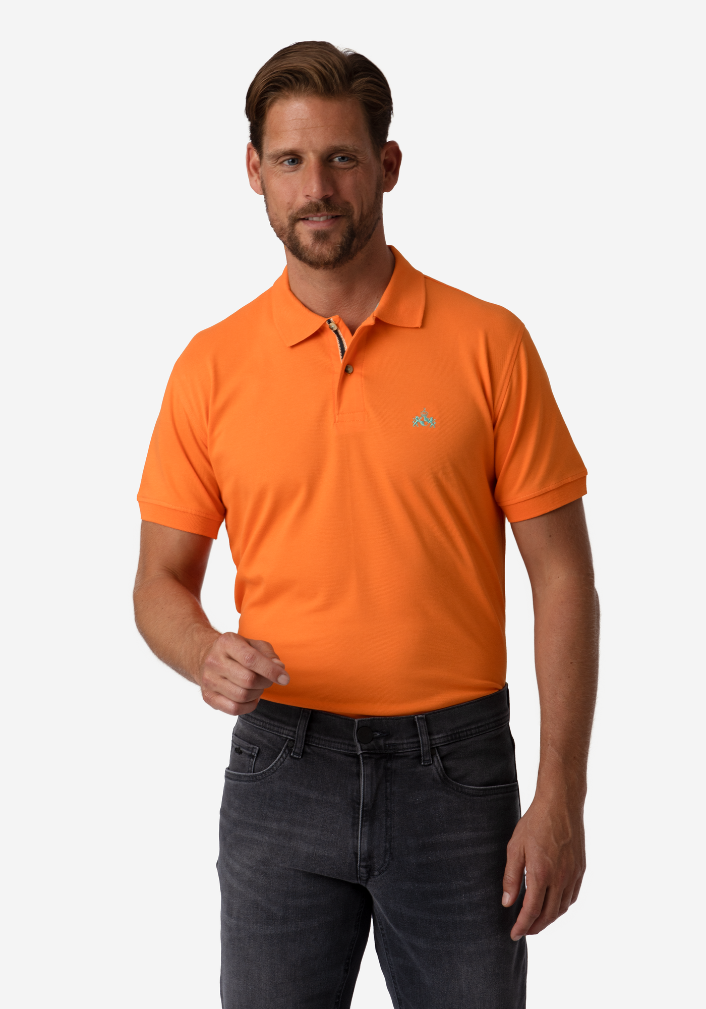 Royal Orange Cotton Polo Shirt