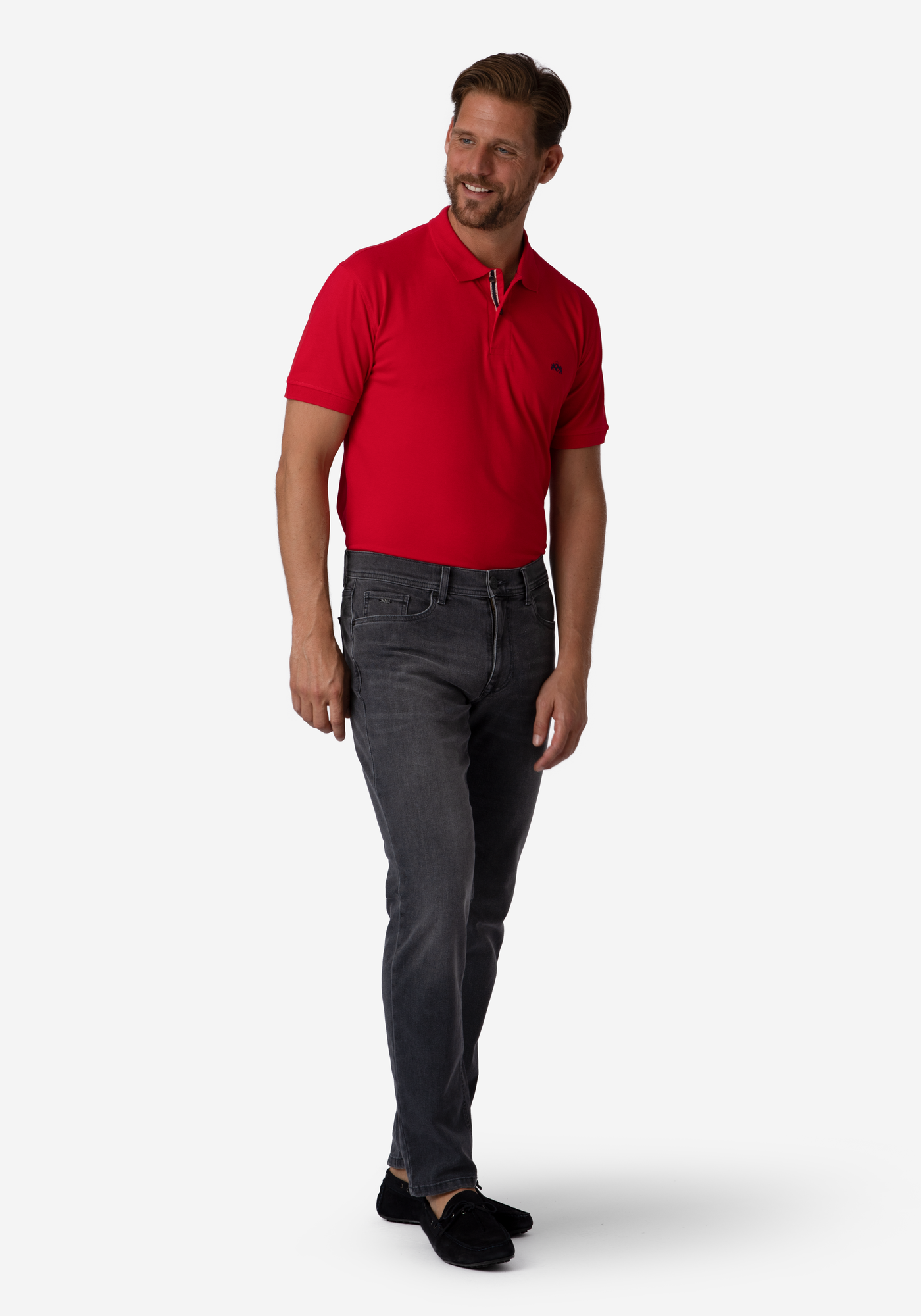 Lava Red Cotton Polo Shirt