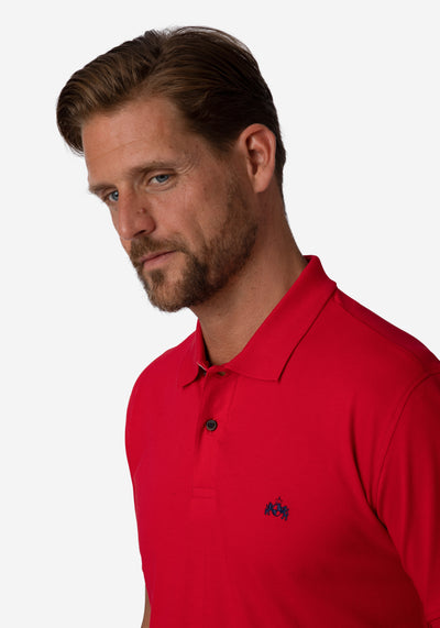 Lava Red Cotton Polo Shirt