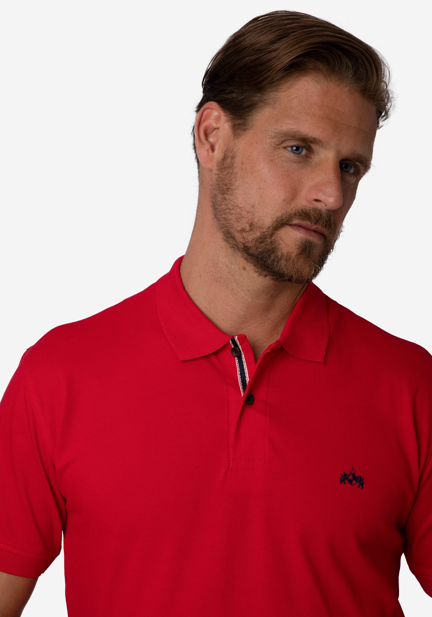 Lava Red Cotton Polo Shirt