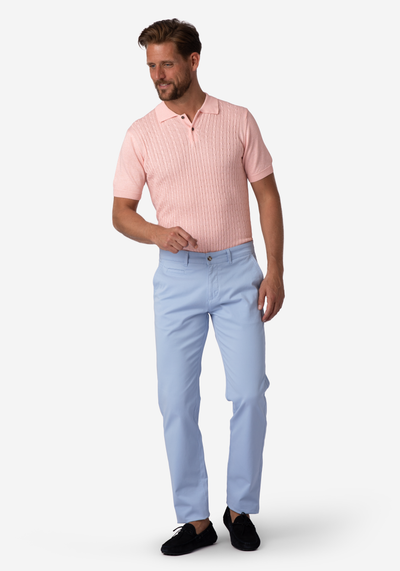 Faded Rose Braided Knitted Polo Shirt