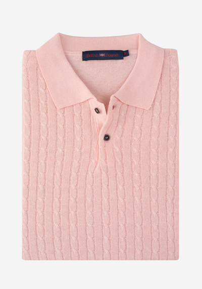 Faded Rose Braided Knitted Polo Shirt