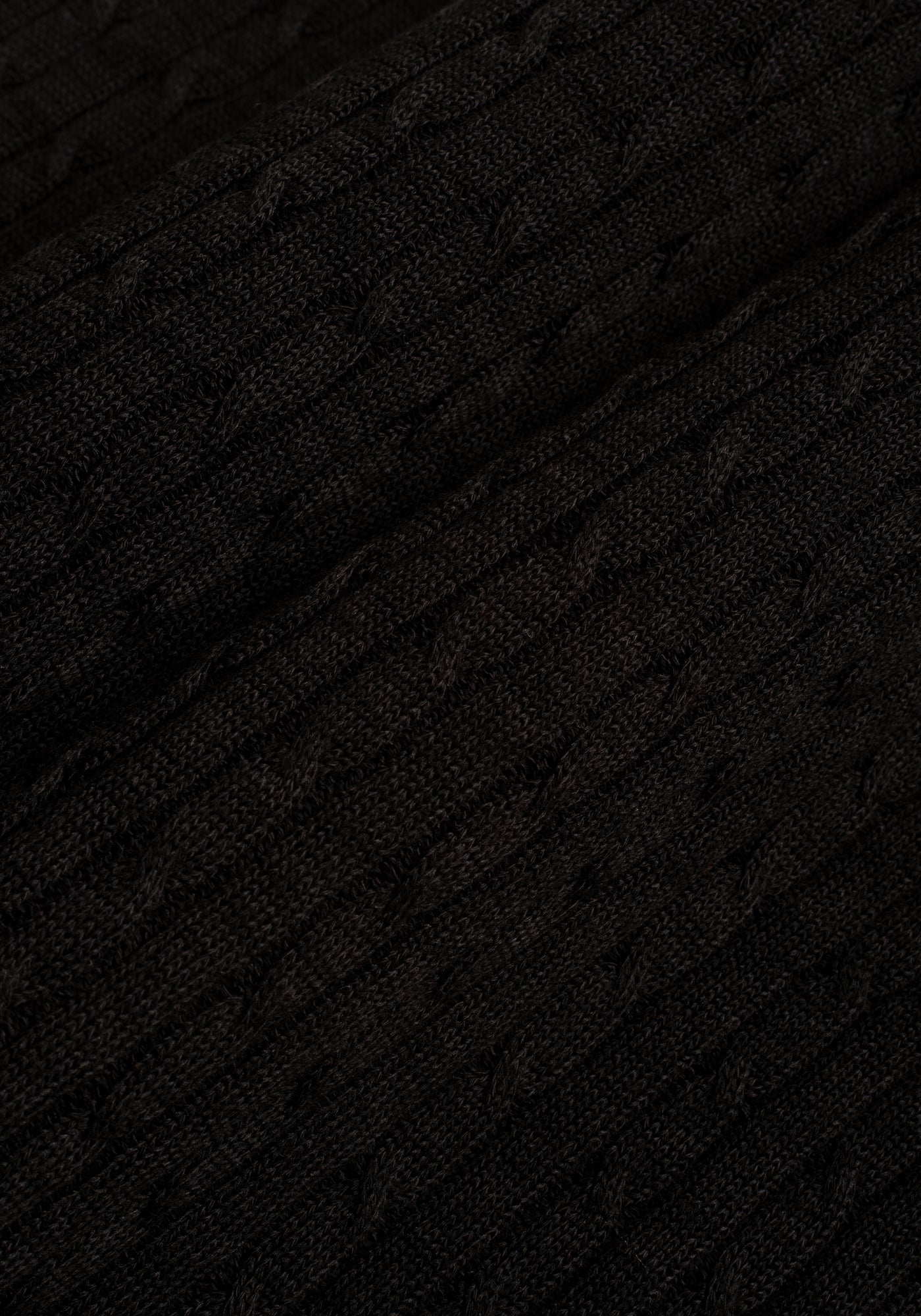 Vanta Black Braided Knitted Polo Shirt