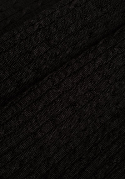 Vanta Black Braided Knitted Polo Shirt