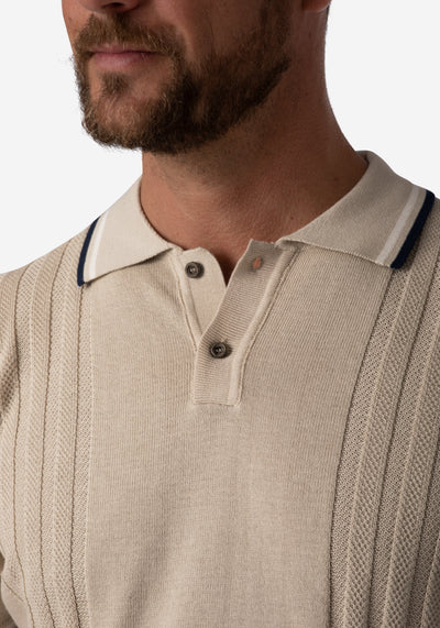 Mocha Beige Knitted Polo Shirt
