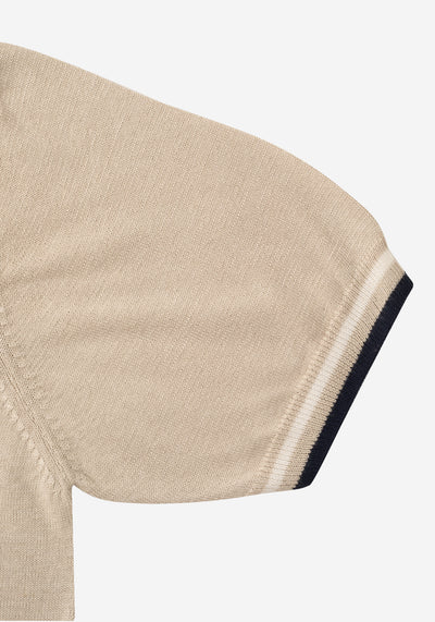 Mocha Beige Knitted Polo Shirt