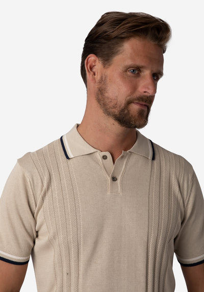 Mocha Beige Knitted Polo Shirt