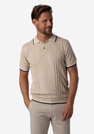 Mocha Beige Knitted Polo Shirt