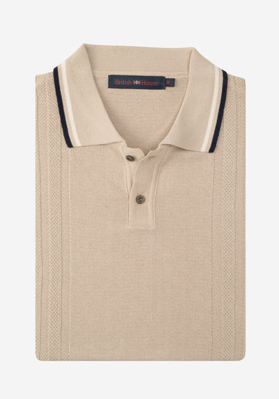 Mocha Beige Knitted Polo Shirt