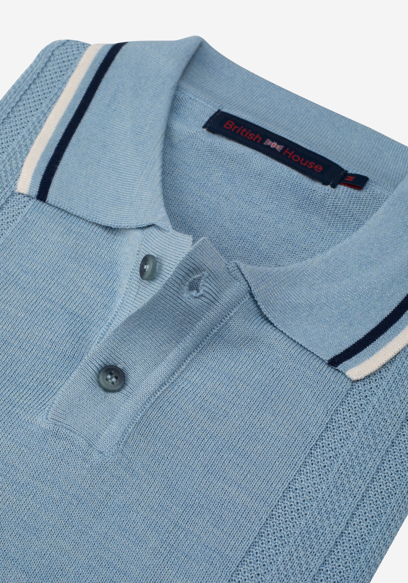 Glacier Blue Knitted Polo Shirt
