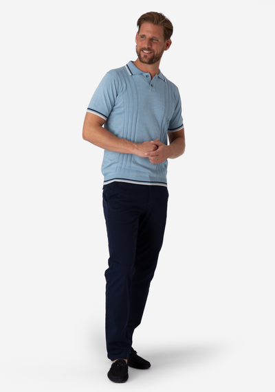 Glacier Blue Knitted Polo Shirt